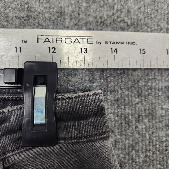 WE THE FREE PEOPLE Gray Embroidered Straight Leg Raw Hem Denim Jeans SIZE 26 - Picture 9 of 16